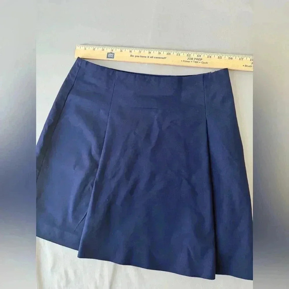 Lauren Ralph Lauren navy pleated A-line mini skirt 10 - Picture 2 of 8